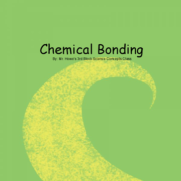 Chemical Bonds