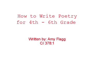 How to Write Poetry for 4-6th Grade