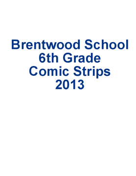 6th Grade Comic Strips 2013