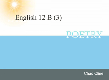 Poetry Packet