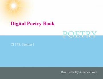 Digital Poetry Book