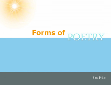 Forms of Poetry
