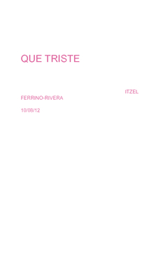 Que Triste