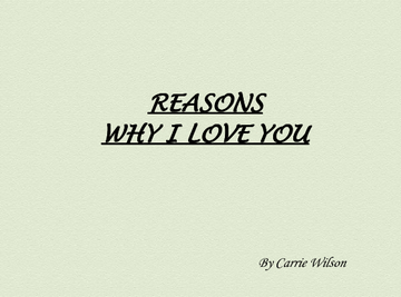 Reasons Why I Love You