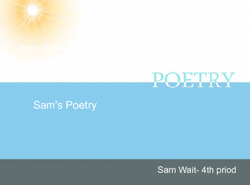 Sam's poetry bookemon