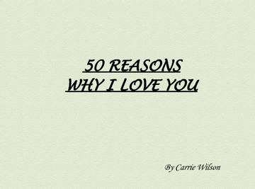 Reasons Why I Love You