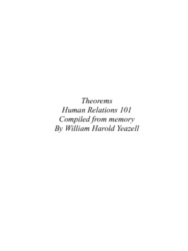 Theorems of Human Relations 101