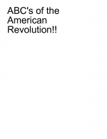 ABC's of the American Revolution
