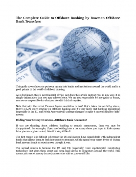 The Complete Guide to Offshore Banking by Bowman Offshore Bank Transfers