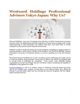 Westward Holdings Professional Advisors Tokyo Japan: Why Us?