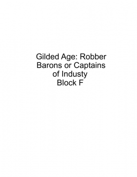 Gilded Age Block F