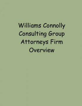Williams Connolly Consulting Group Attorneys Firm Overview