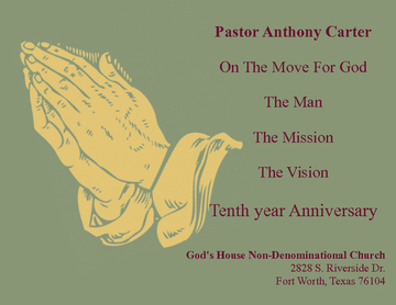 Pastor Anthony Carter 10th Anniversary Appreciation