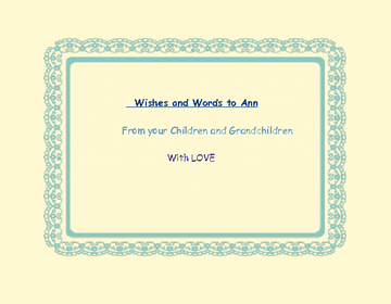 Words and Wishes to Ann