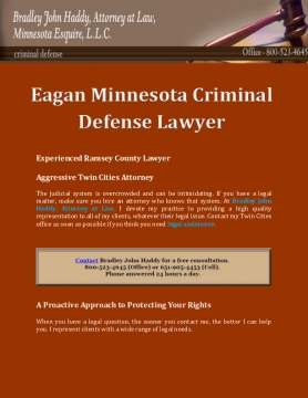 Bradley John Haddy Attorney At Law, Minnesota Esqiure, L.L.C.: Eagan Minnesota Criminal Defense Lawyer