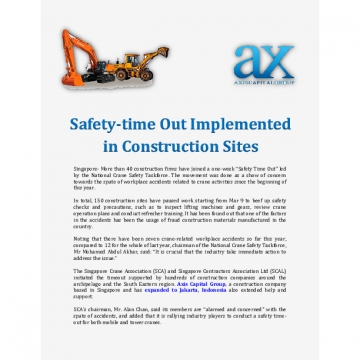Safety-time Out Implemented in Construction Sites