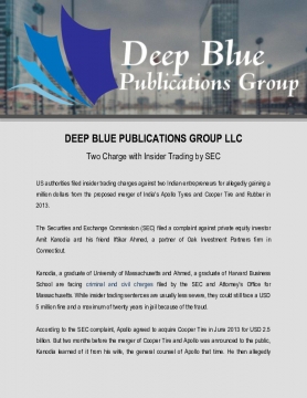 Two Charge with Insider Trading by SEC at Deep Blue Publications Group LLC