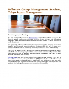 Bellmore Group Management Services, Tokyo Japan: Management