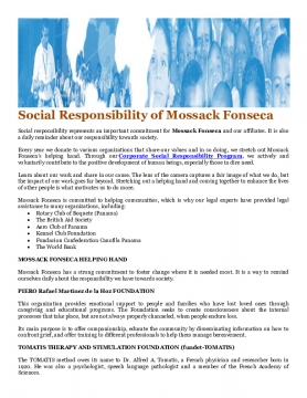 Social Responsibility of Mossack Fonseca