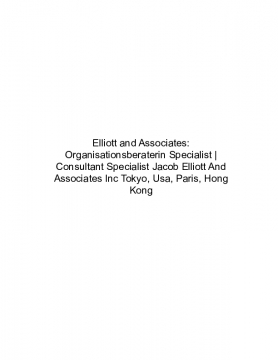 Elliott and Associates: Organisationsberaterin Specialist