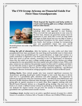 The CVS Group Arizona on Financial Guide For First-Time Grandparents