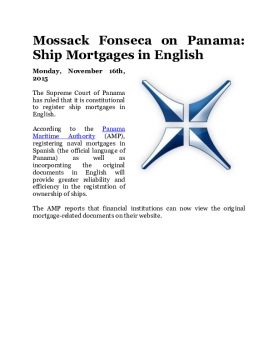 Mossack Fonseca on Panama: Ship Mortgages in English