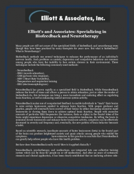 Elliott's and Associates: spesialiserer Biofeedback og Neurotherapy