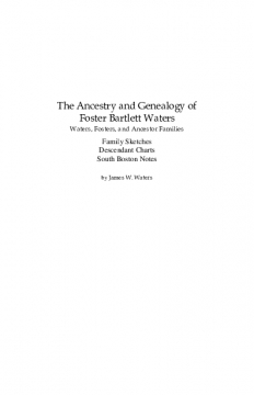 Genealogy of Foster B. Waters