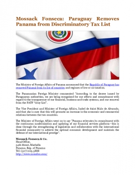 Mossack Fonseca: Paraguay Removes Panama from Discriminatory Tax List