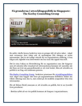 Få grunderna i utvecklingspolitik in Singapore: The Keeley Consulting Group