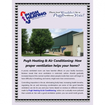 Pugh Heating & Air Conditioning: How proper ventilation helps your home?