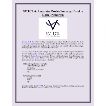 SV TCL & Associates Probe Company: Direkte Dock Prufkarten
