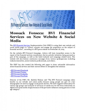 Mossack Fonseca: BVI Financial Services on New Website & Social Media