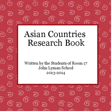 Asian Country Research Book
