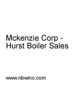 Mckenzie Corp - Hurst Boiler Sales