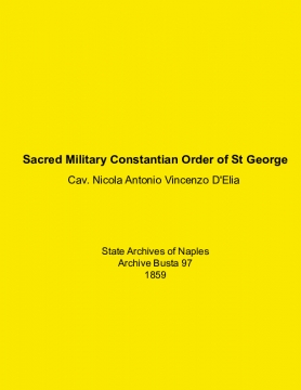 Sacred Military Costantinian Order Nicola D'Elia