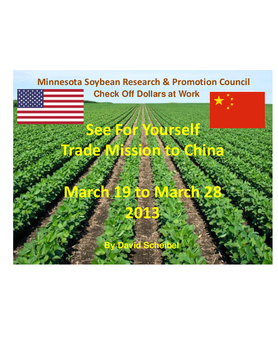 2013 SFY MN Soybean China Trade Mission