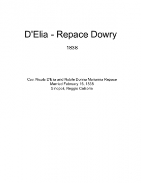D'Elia Repace Dowry 1838