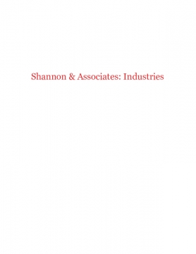Shannon & Associates: Industries