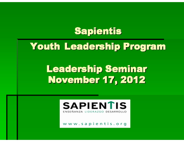 Sapientis Youth Leadership Program