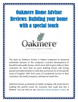 Oakmere Home Advisor Reviews: Your Home