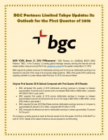BGC Partners Limited Tokyo Updates