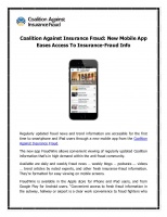 New Mobile App Eases Access To Insurance