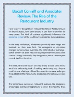 The Rise of the Restaurant Industry
