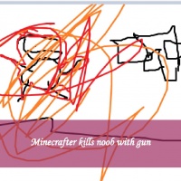 Minecrafter kills noob with gun