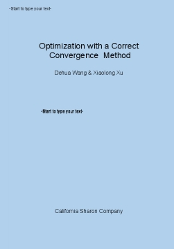Optimization  With a Correct Convergence Method