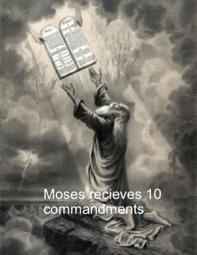Moses recieving 10 commandments