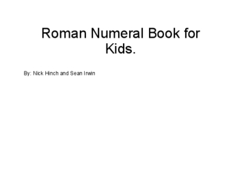 Roman numerals for kids