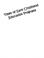 Types of ECE Programs