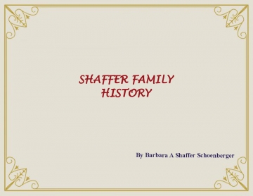 Shaffer Family History